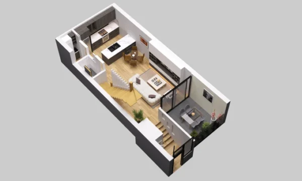 Modern Duplex with Exterior Staircase