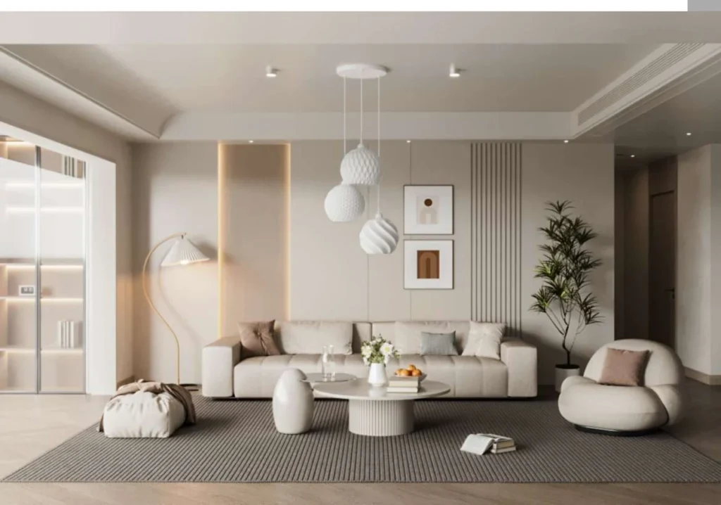 Soft Curves & Spheres Living Room