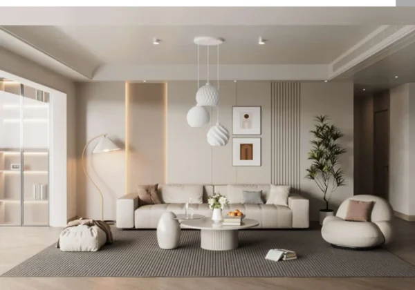 Soft Curves & Spheres Living Room