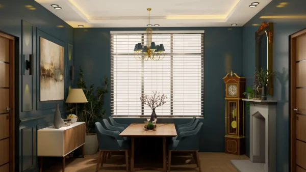 Teal Accent Classic Dining Room