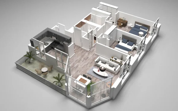 Angular Glass-Walled Residence