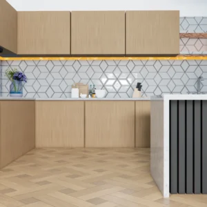 Geometric Backsplash Modern Kitchen