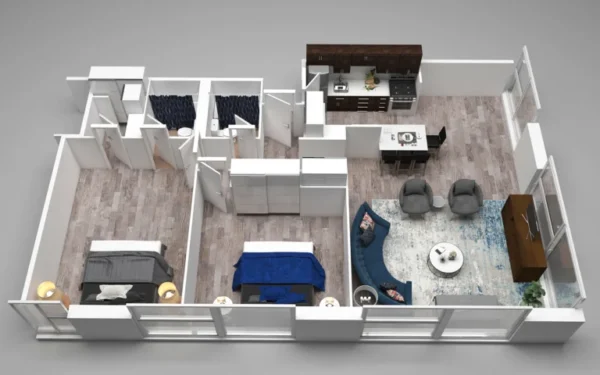 Split-Level Urban Apartment